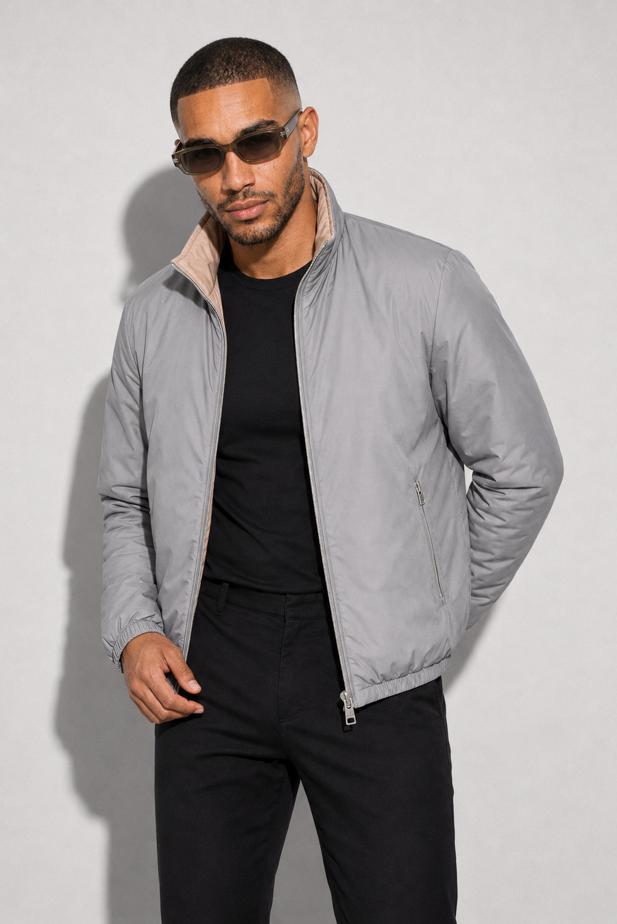 Chaqueta acolchada reversible · Gris — Vista 3