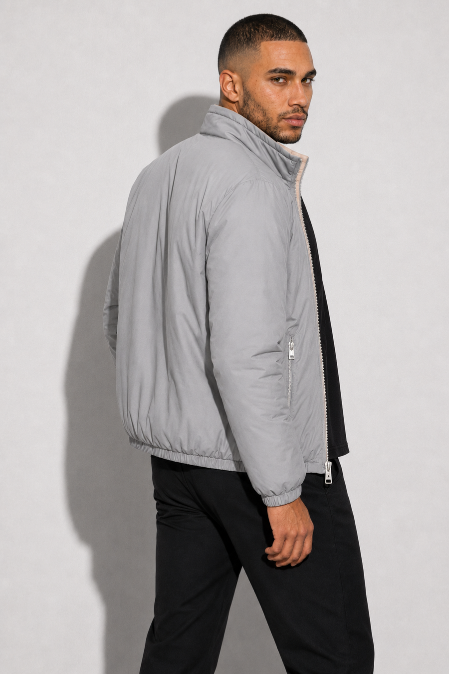 Chaqueta acolchada reversible · Gris — Vista 4