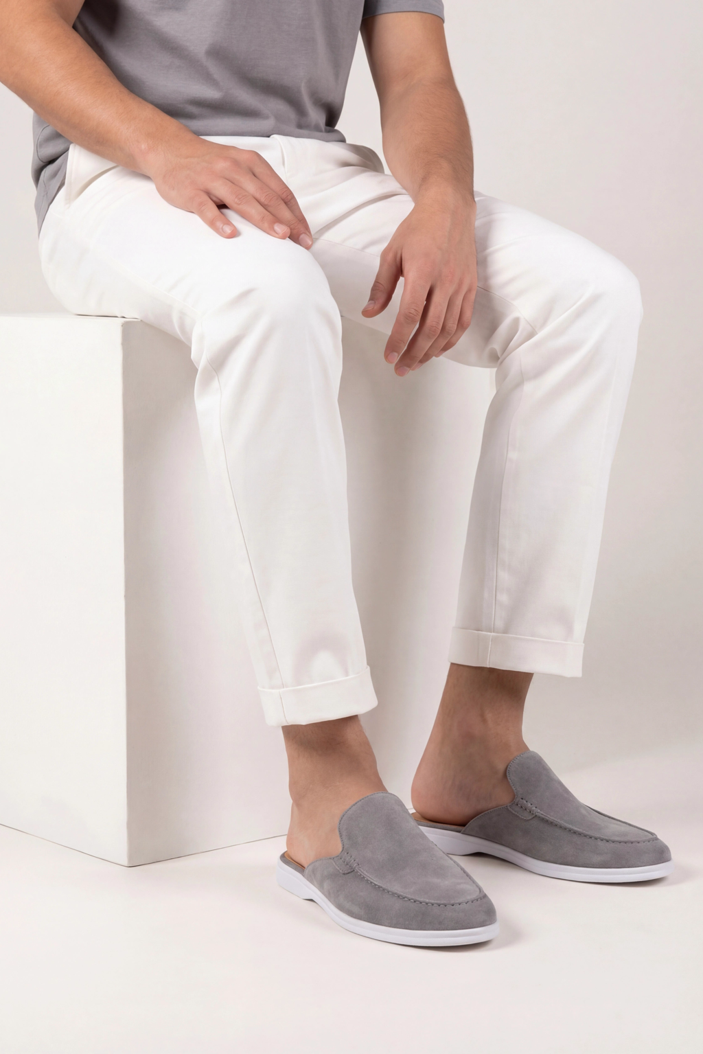 Mule suède · Gris - Norda