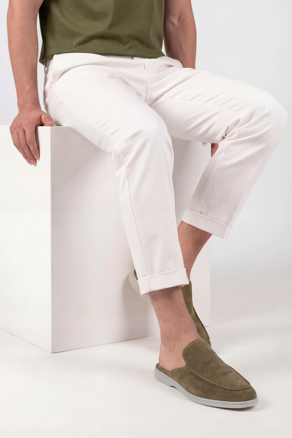 Mule suède · Olive - Norda