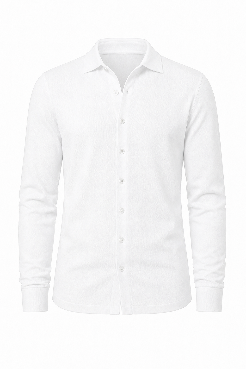Chemise maille · Blanc ghost mannequin fond blanc