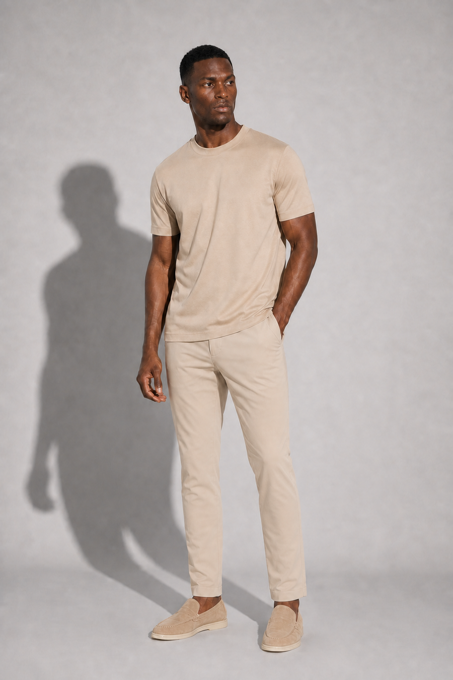 Pantalon technique stretch · Beige — View 3