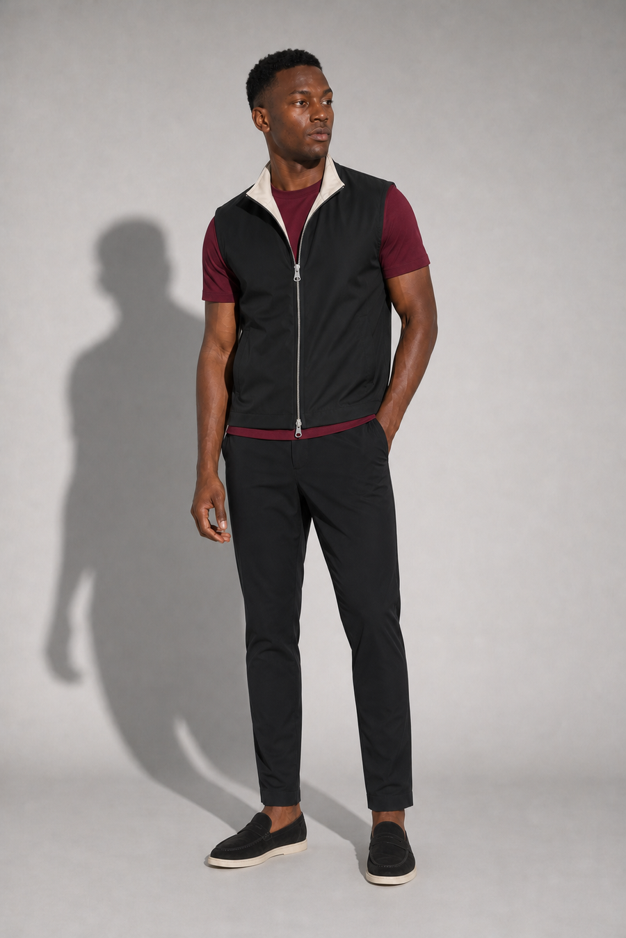 Pantalon technique stretch · Noir — View 2