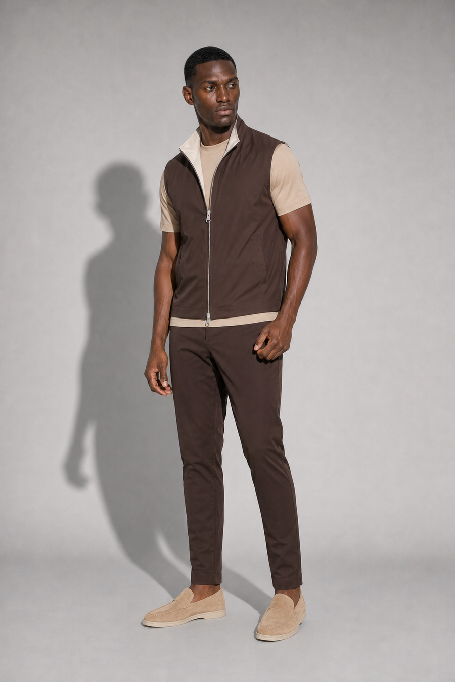 Pantalon technique stretch · Marron — View 2