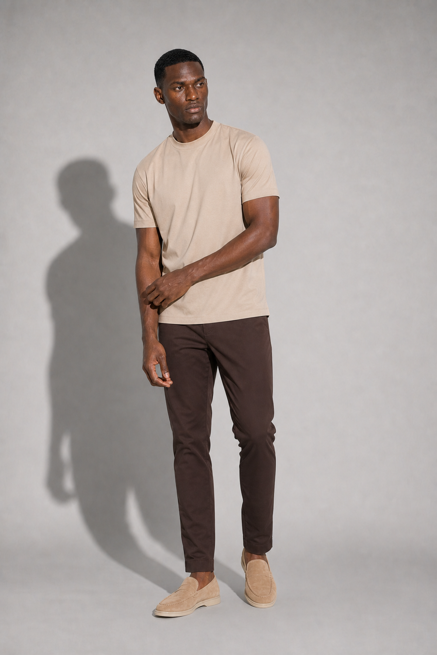 Pantalon technique stretch · Marron — View 3