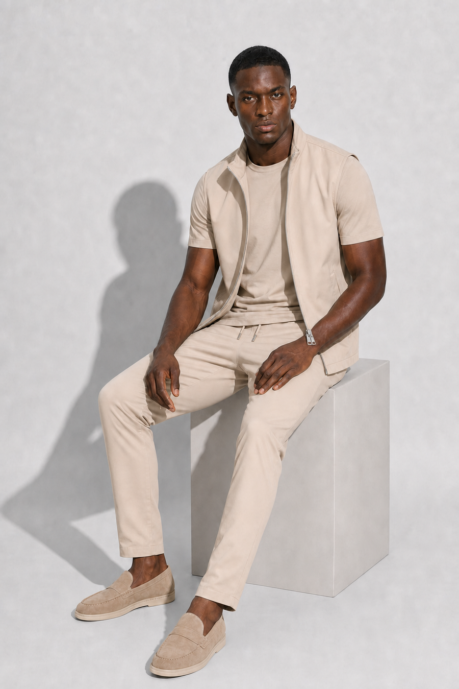 Winddichte Weste · Beige — Ansicht 3