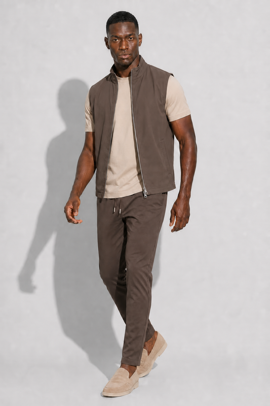 Windproof gilet · Brown