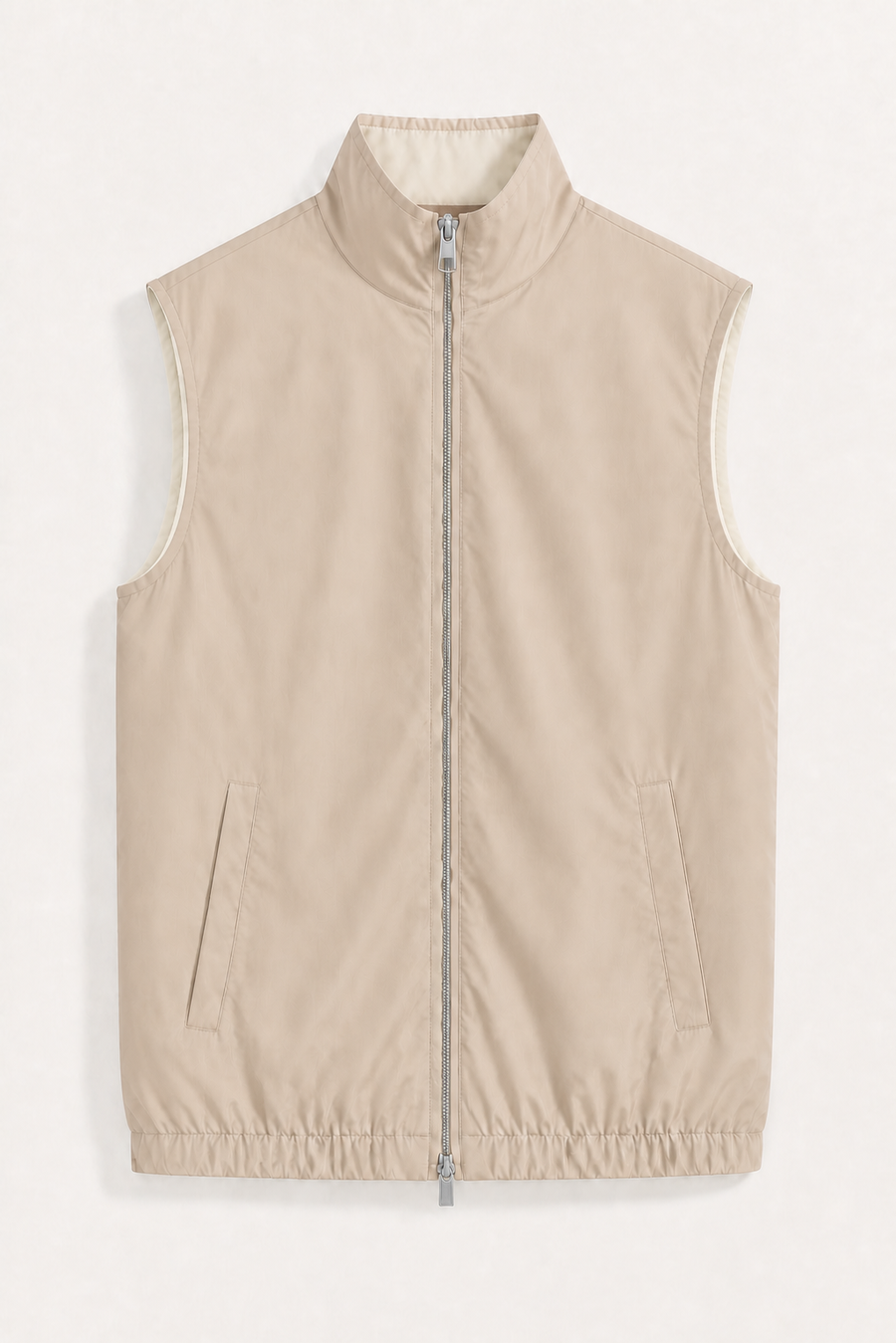 Lightweight reversible gilet · Beige — View 5