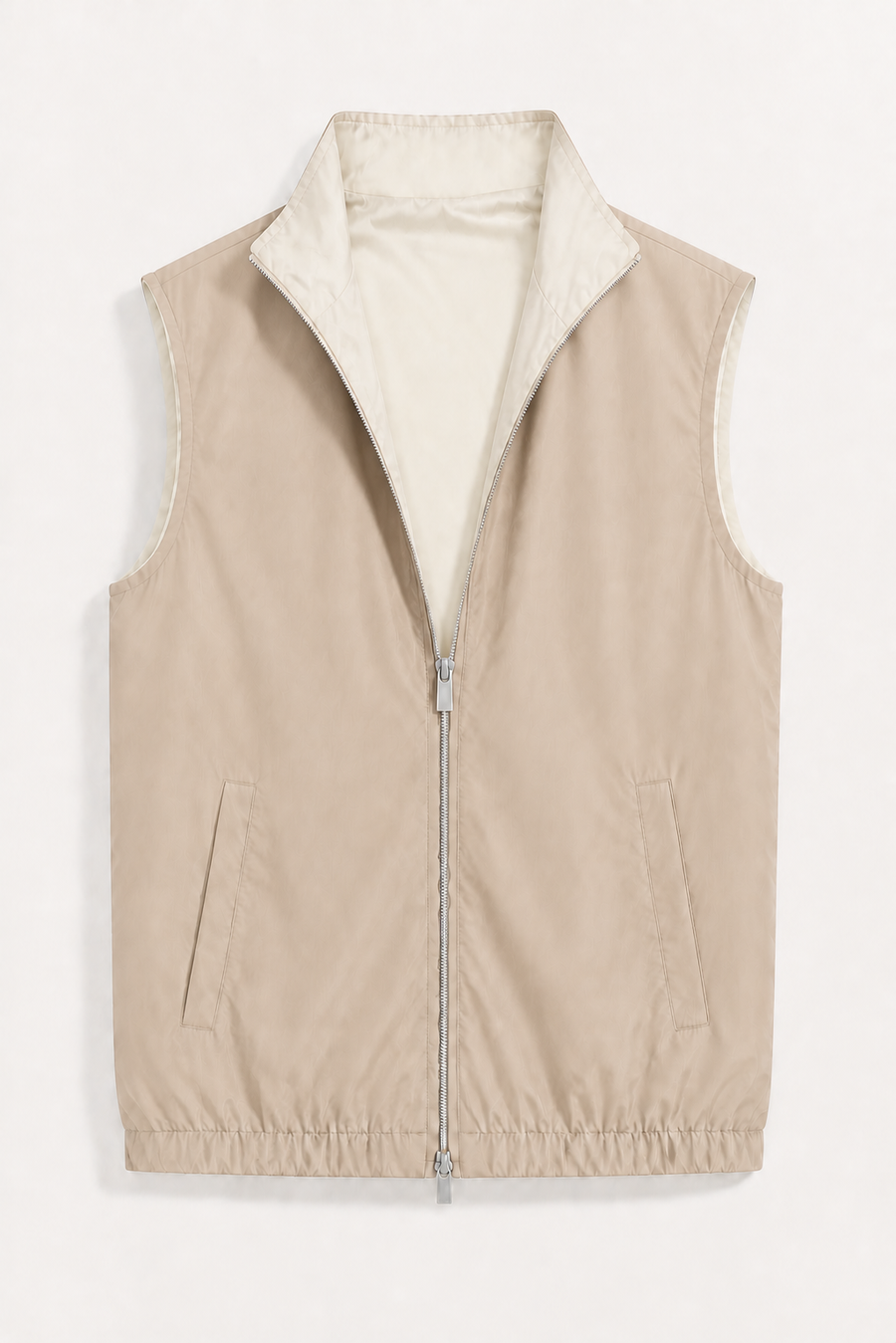 Lightweight reversible gilet · Beige — View 6