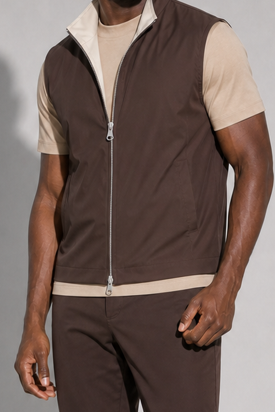 Bodywarmer réversible léger · Marron — Vue 4