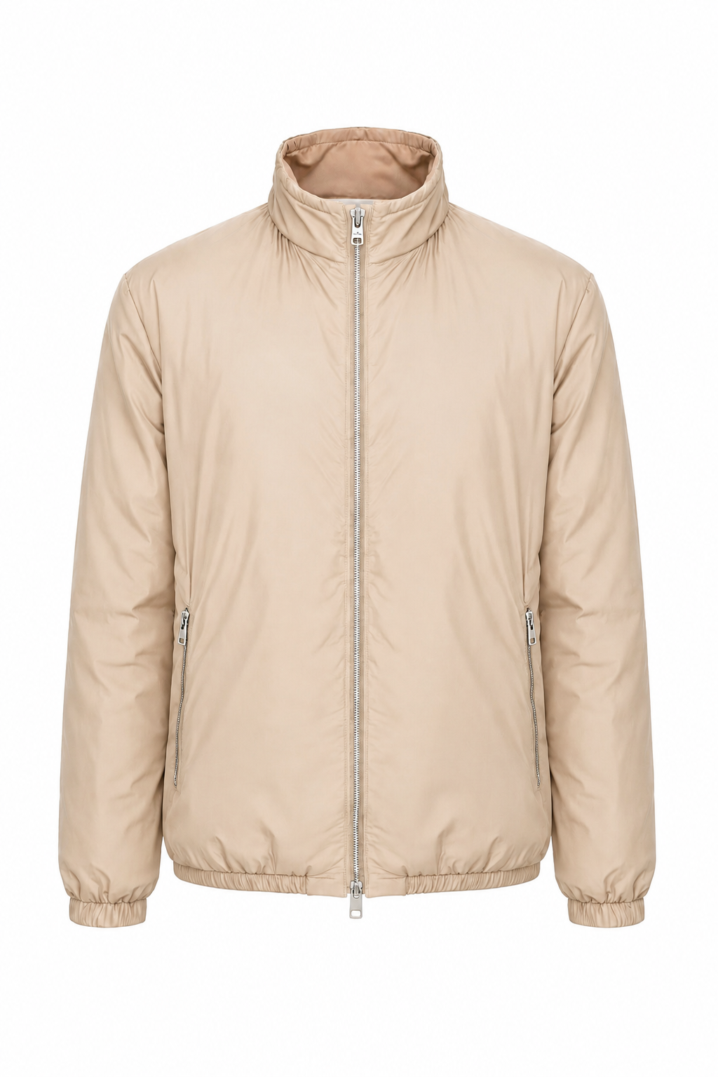 Doudoune réversible Beige ghost mannequin fond blanc