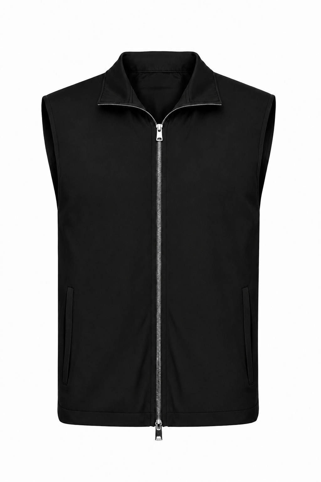 Gilet coupe-vent · Noir ghost mannequin fond blanc