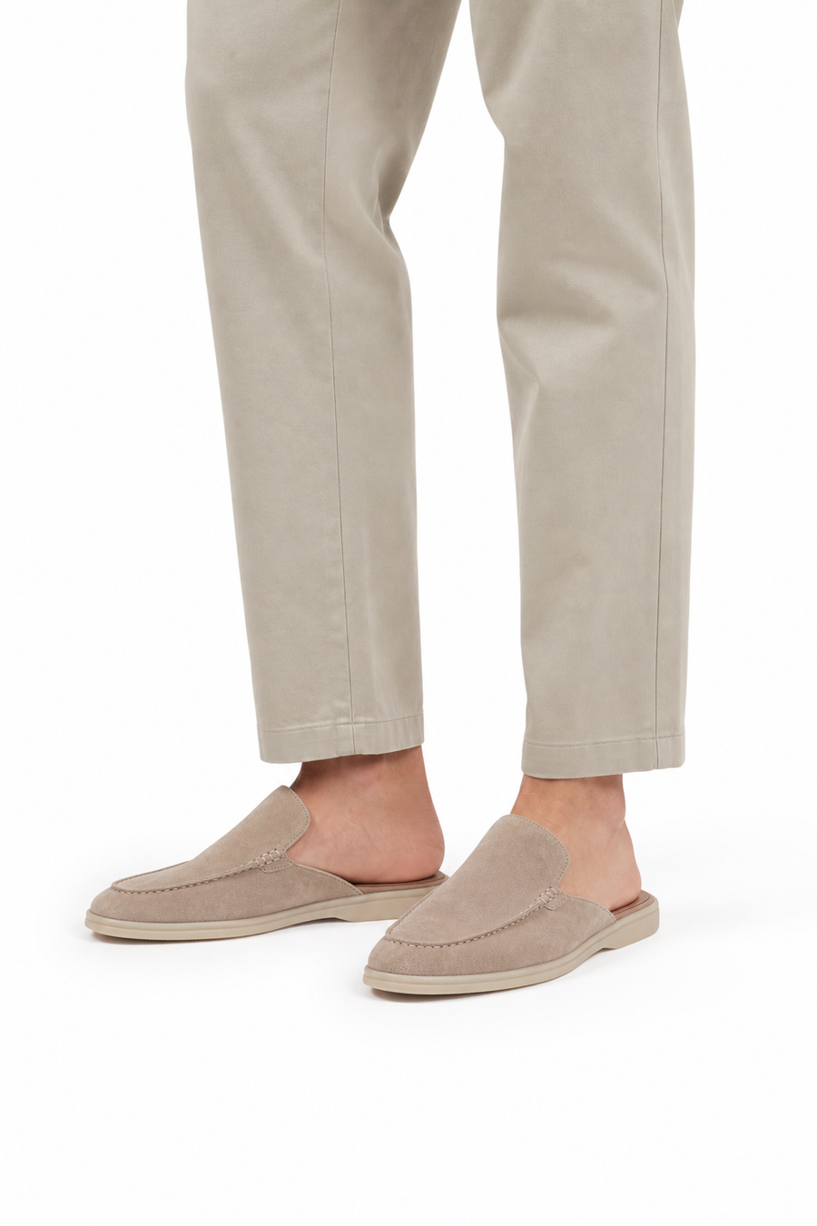 Suède mule · Beige — Weergave 4