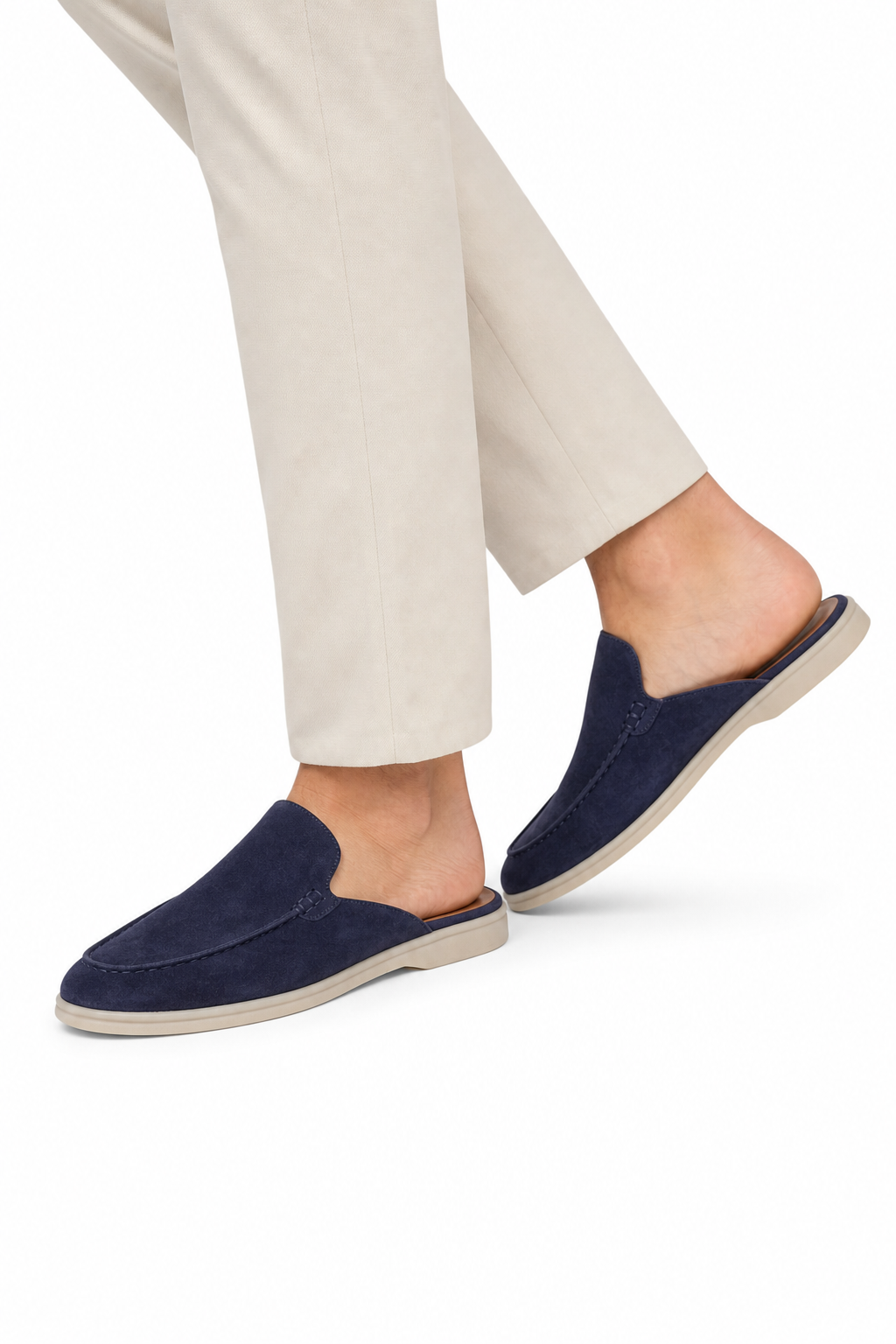 Mule suède · Bleu marine - vue 05