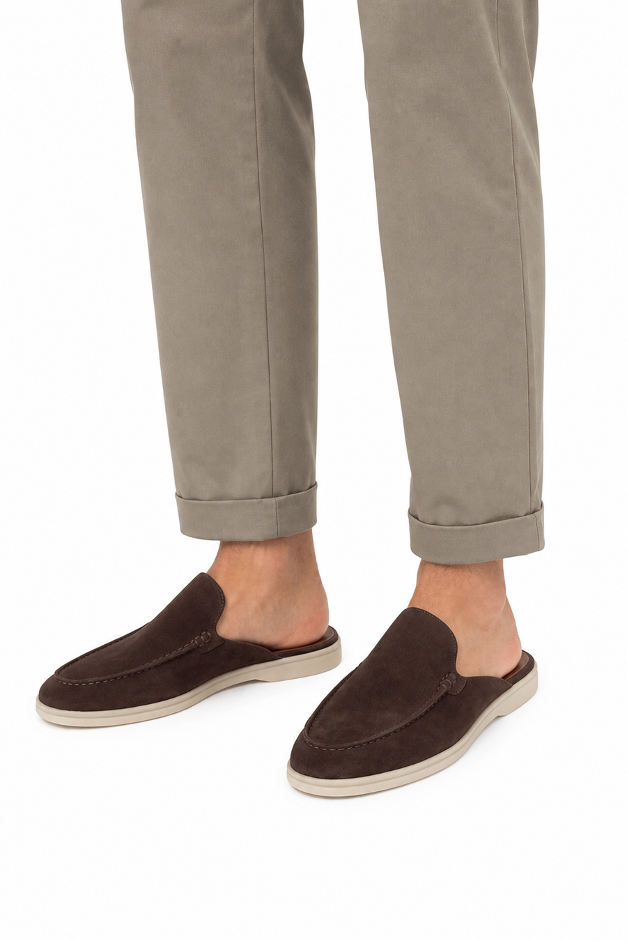 Mule in camoscio · Marrone scuro — Vista 4