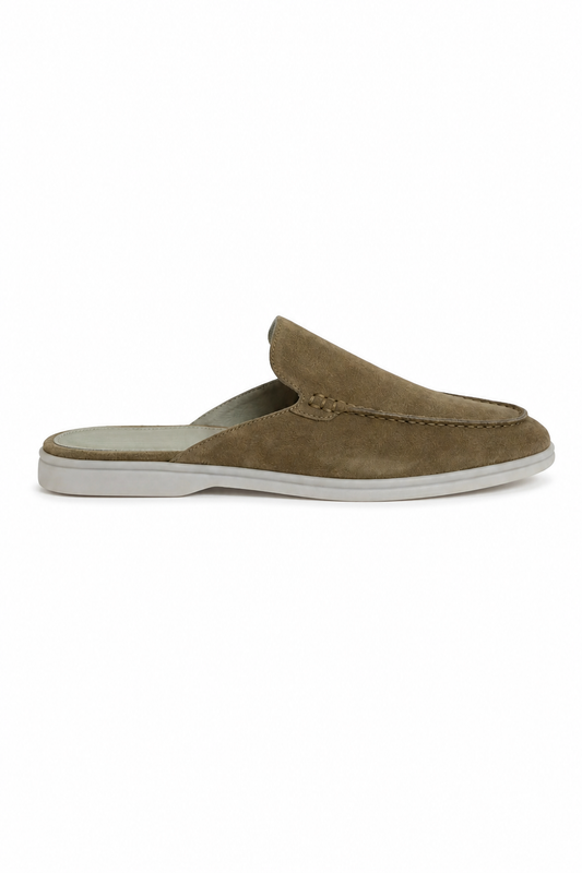 Wildleder-Mule · Oliv