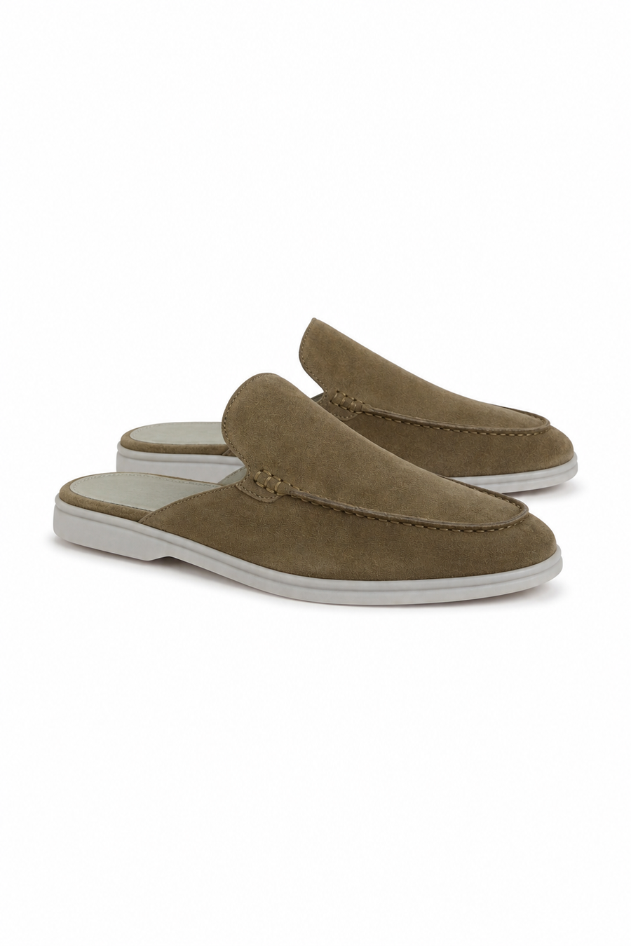 Mule suède · Olive — Vue 2