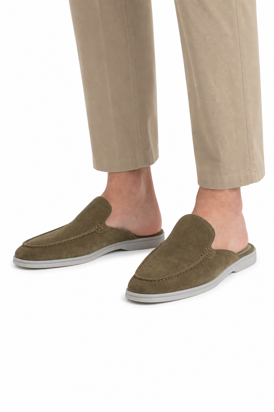 Mule suède · Olive — Vue 4