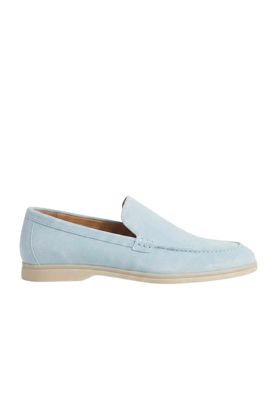 Mocasín de ante · Azul claro