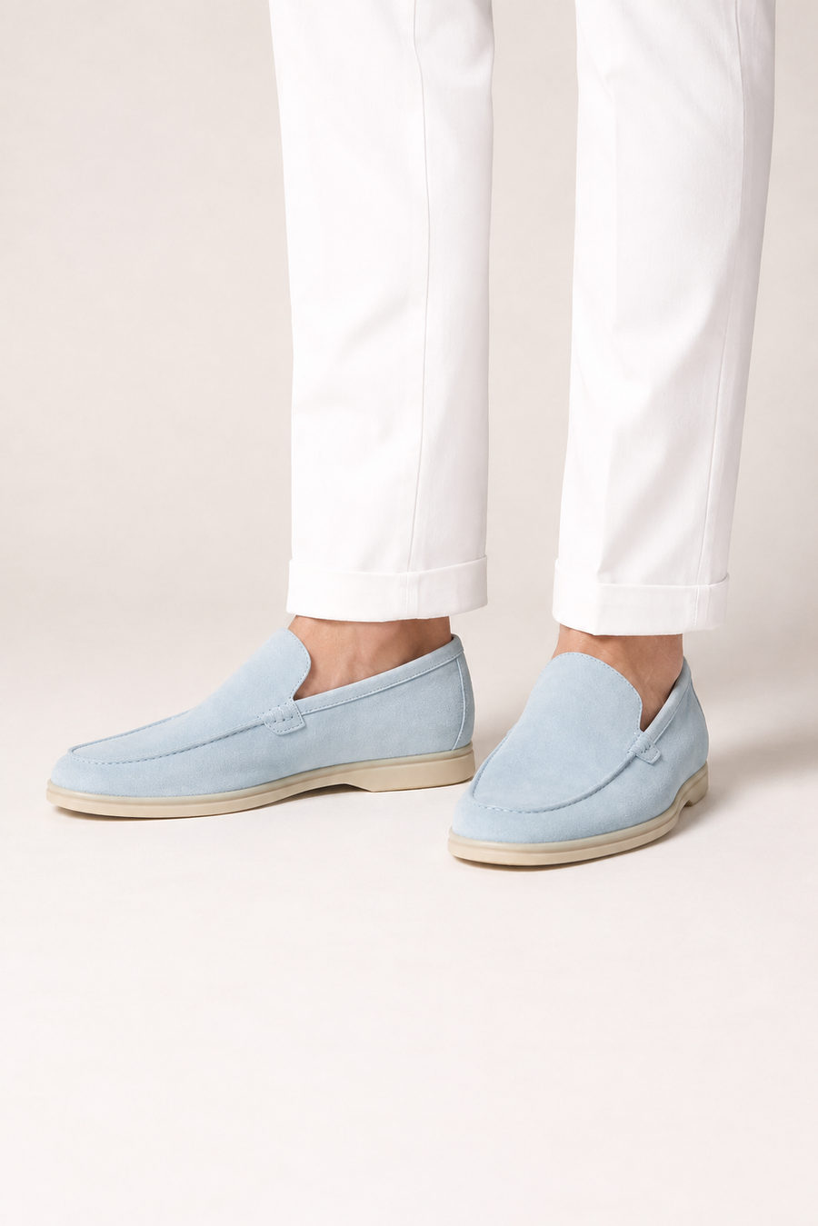 Mocasín de ante · Azul claro — Vista 4