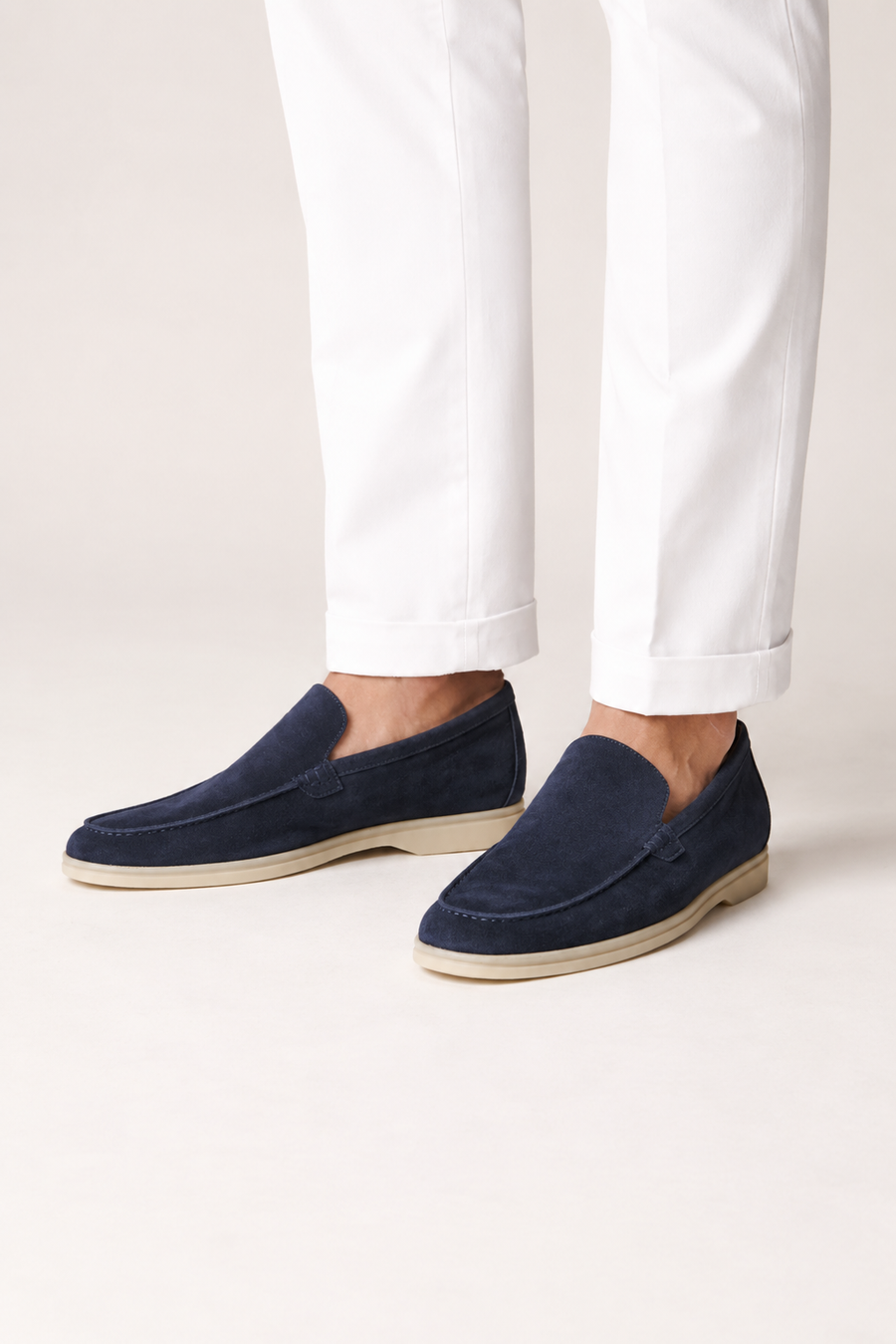 Mocasín de ante · Azul marino — Vista 4