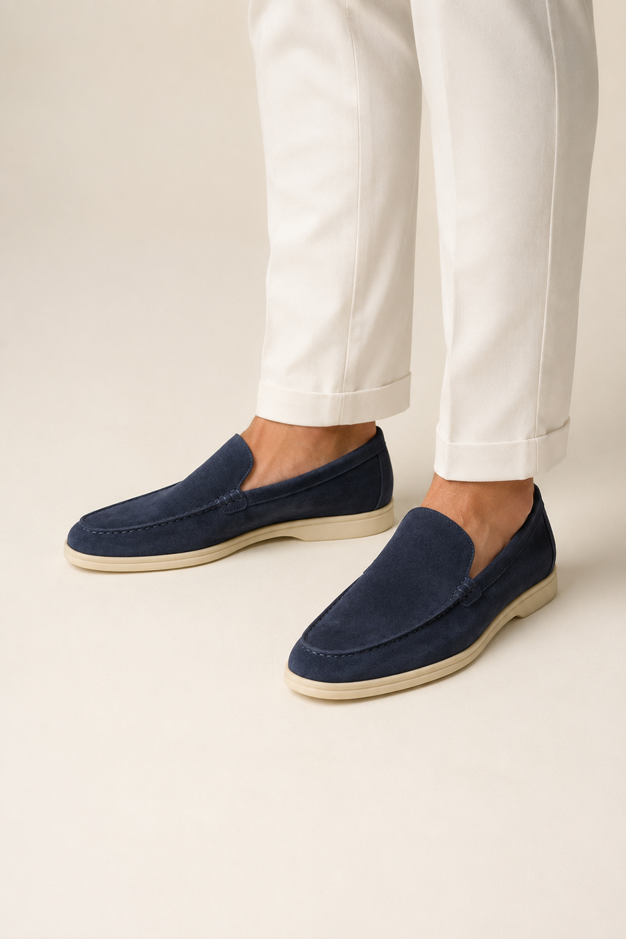 Mocasín de ante · Azul marino — Vista 5