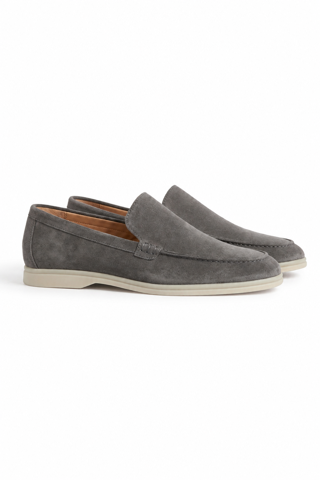 Mocassin suède · Gris - vue 02 ghost paire trois-quarts - NORDA