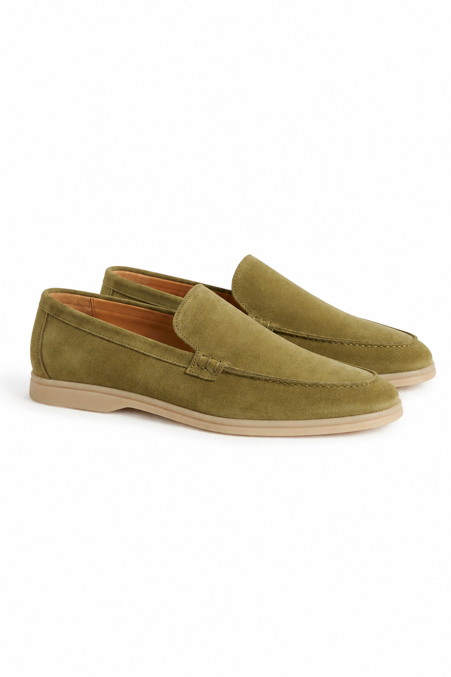 Suede loafer · Olive — View 2