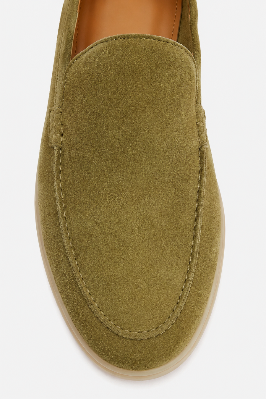 Suede loafer · Olive — View 3