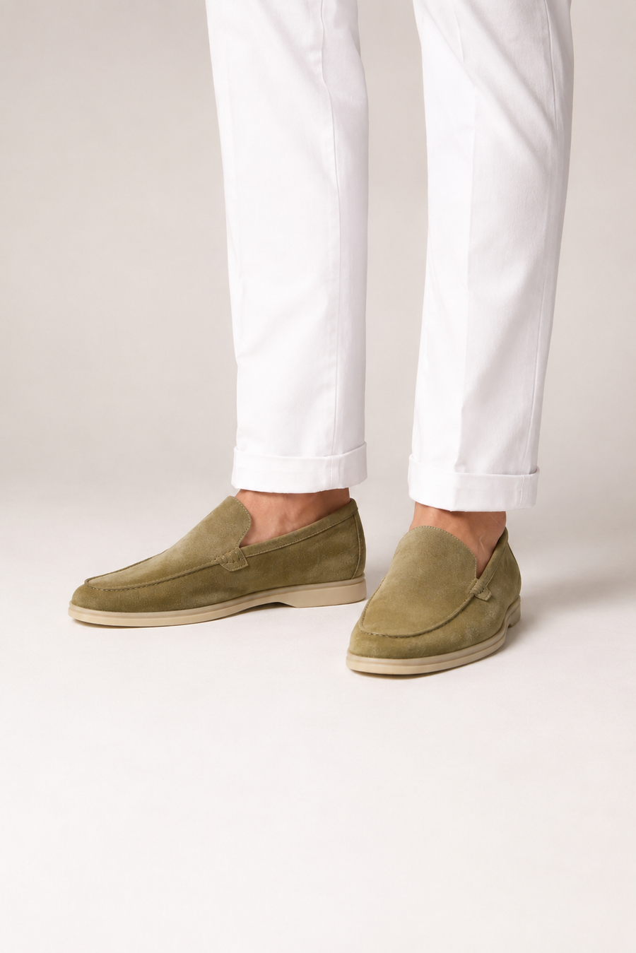 Suede loafer · Olive — View 4