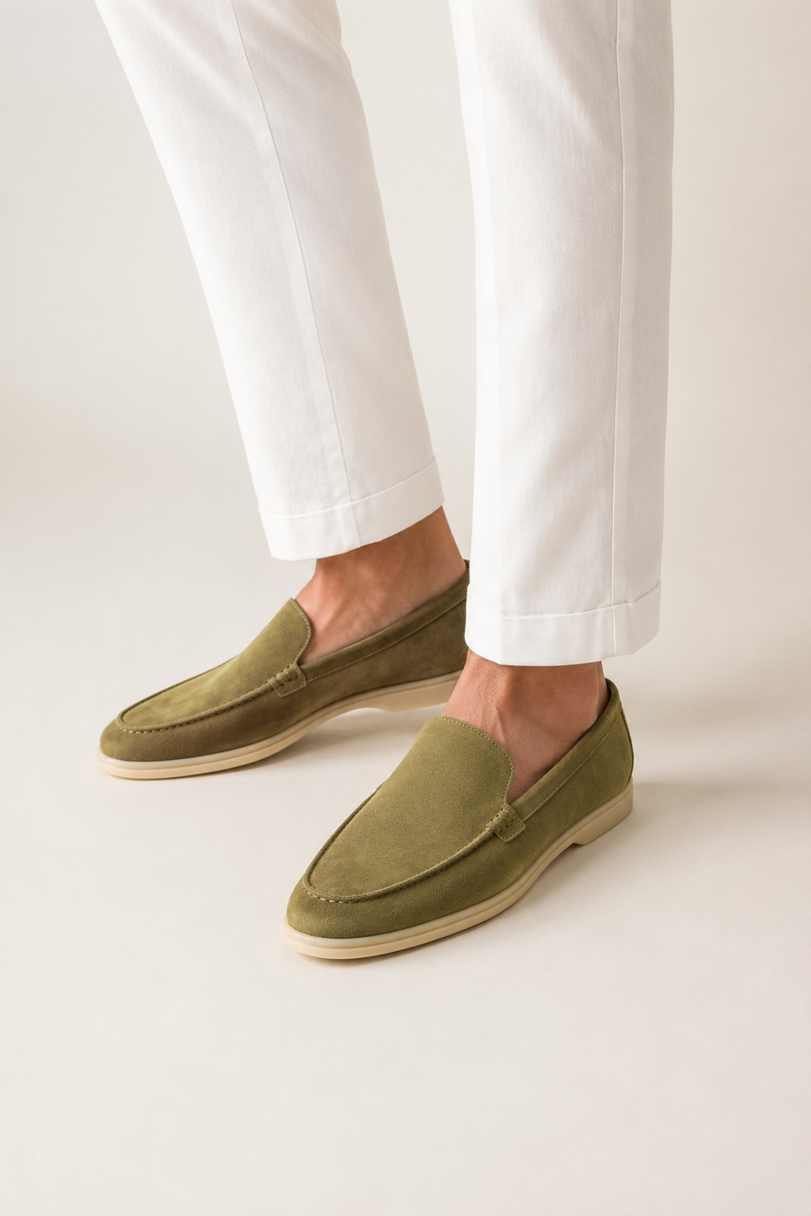 Suede loafer · Olive — View 5