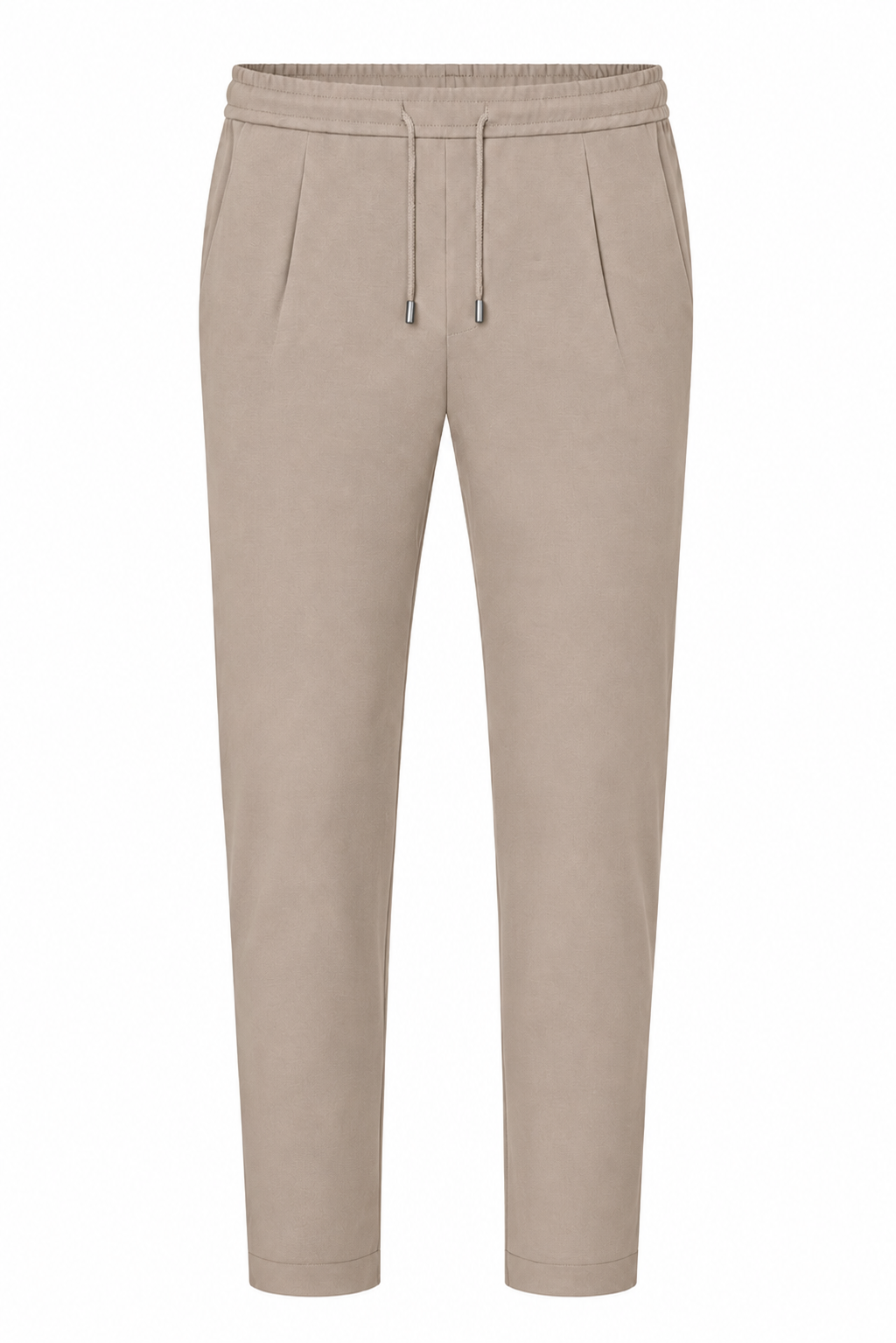 Pantalon smart stretch · Beige ghost mannequin fond blanc