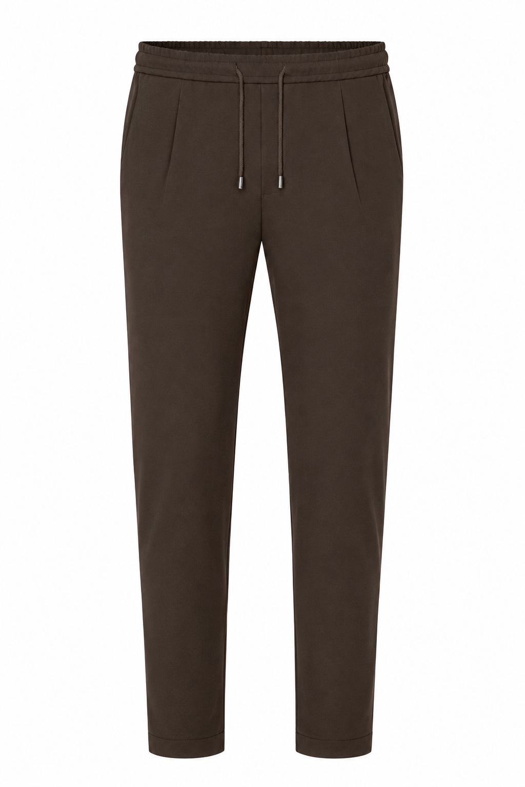 Pantalon smart stretch · Marron ghost mannequin fond blanc