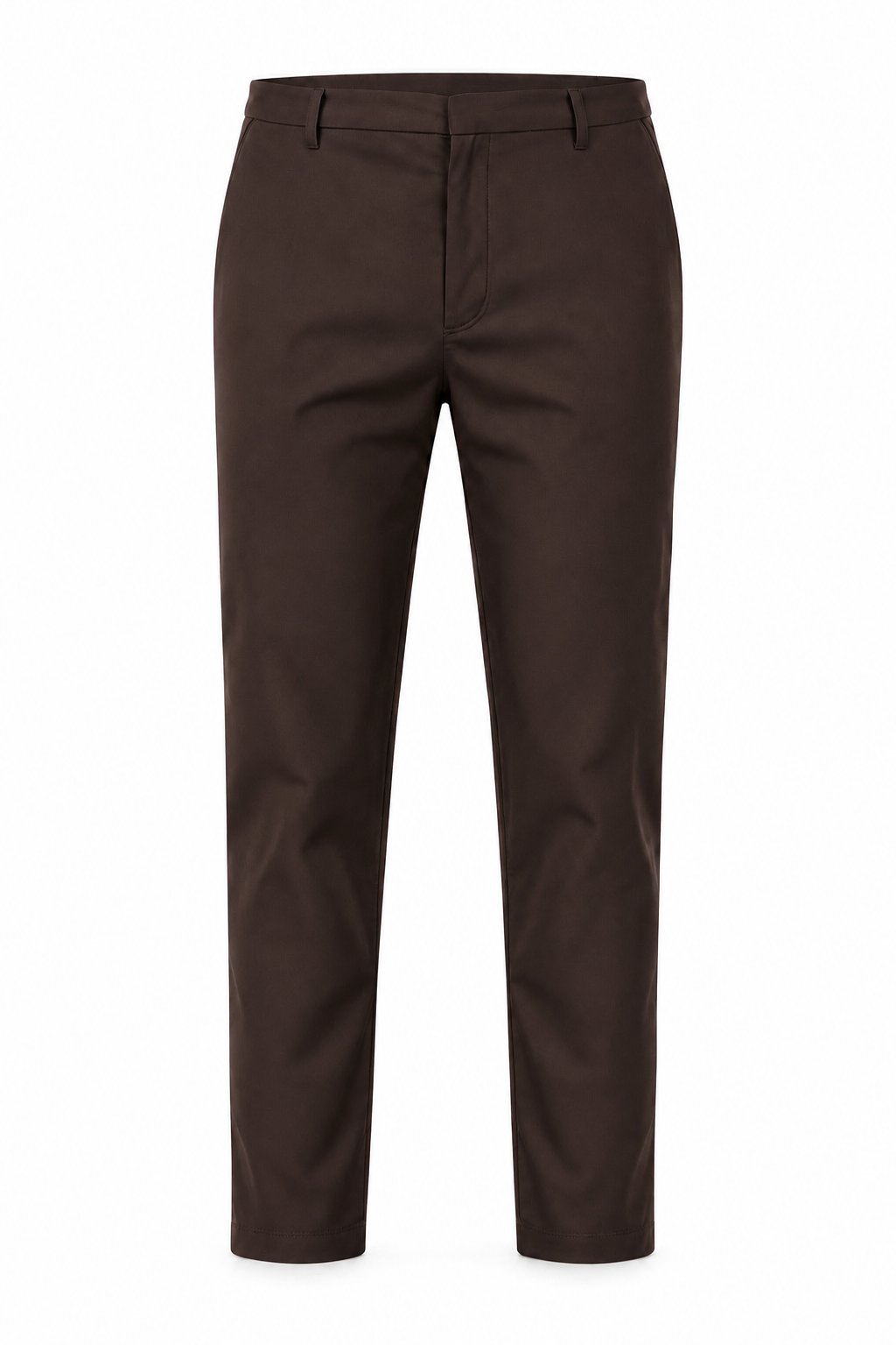 Pantalon twill stretch Marron ghost mannequin fond blanc