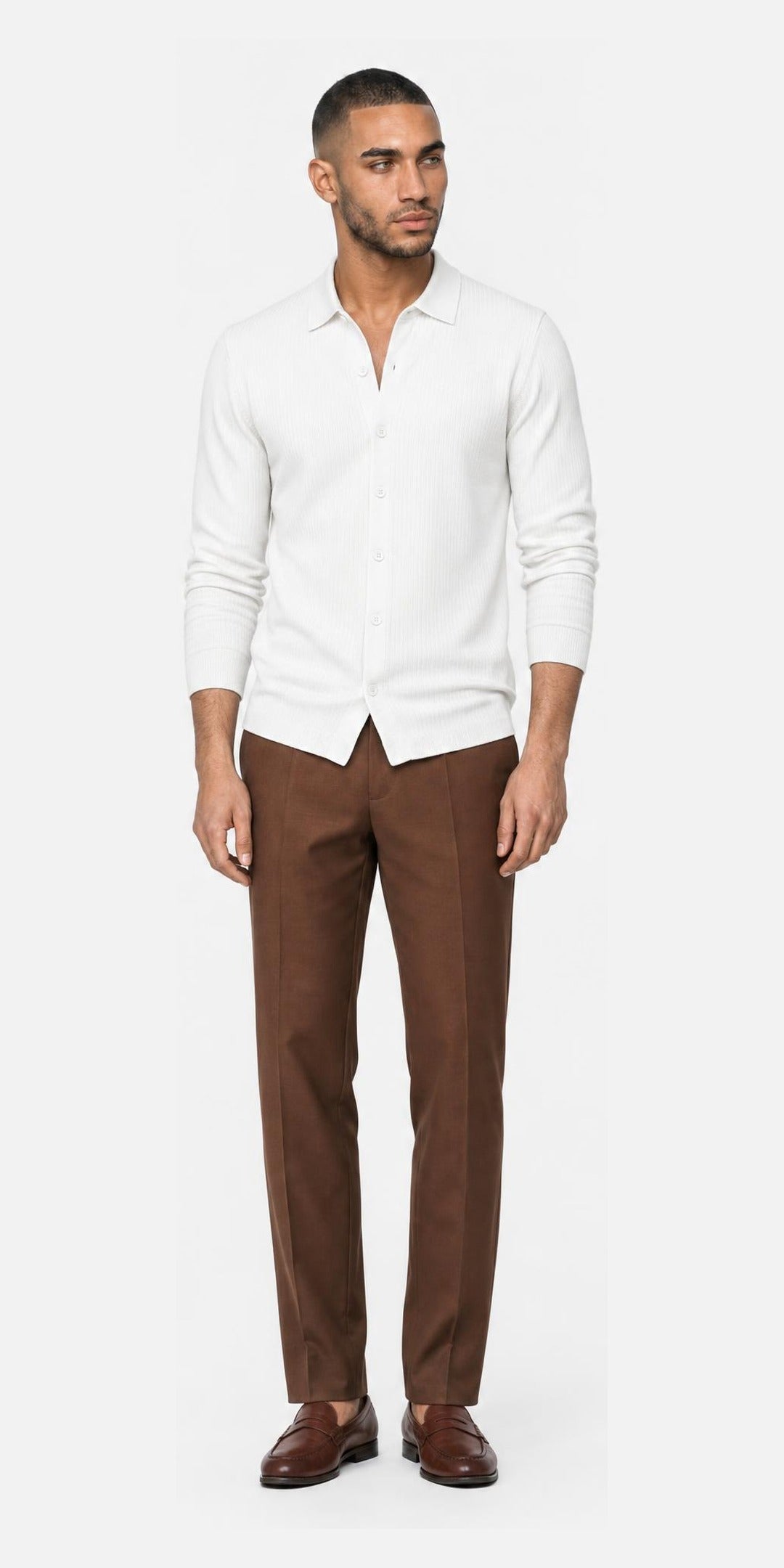 Chemise maille · Blanc porté