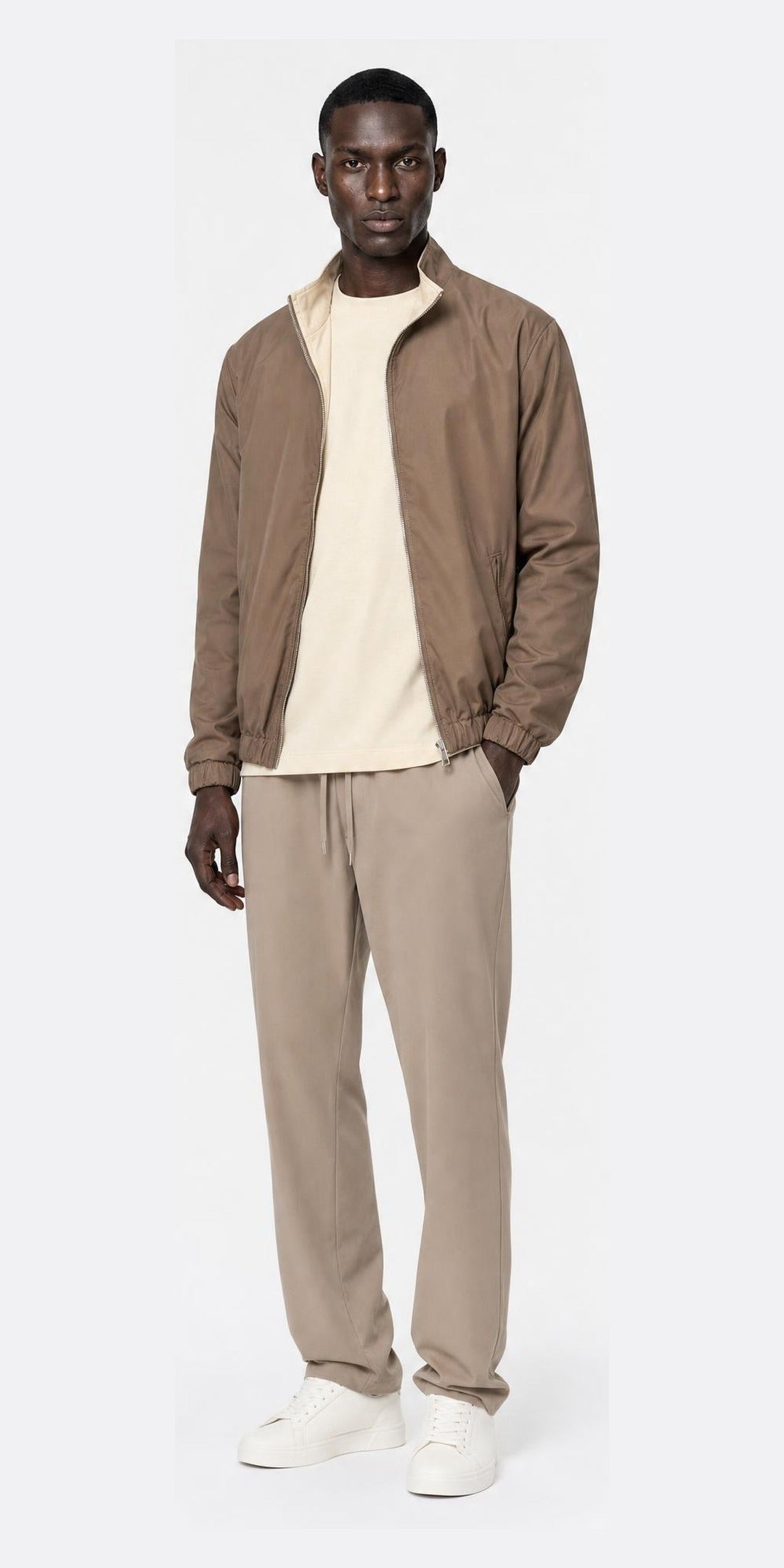 Veste twill stretch · Taupe porté