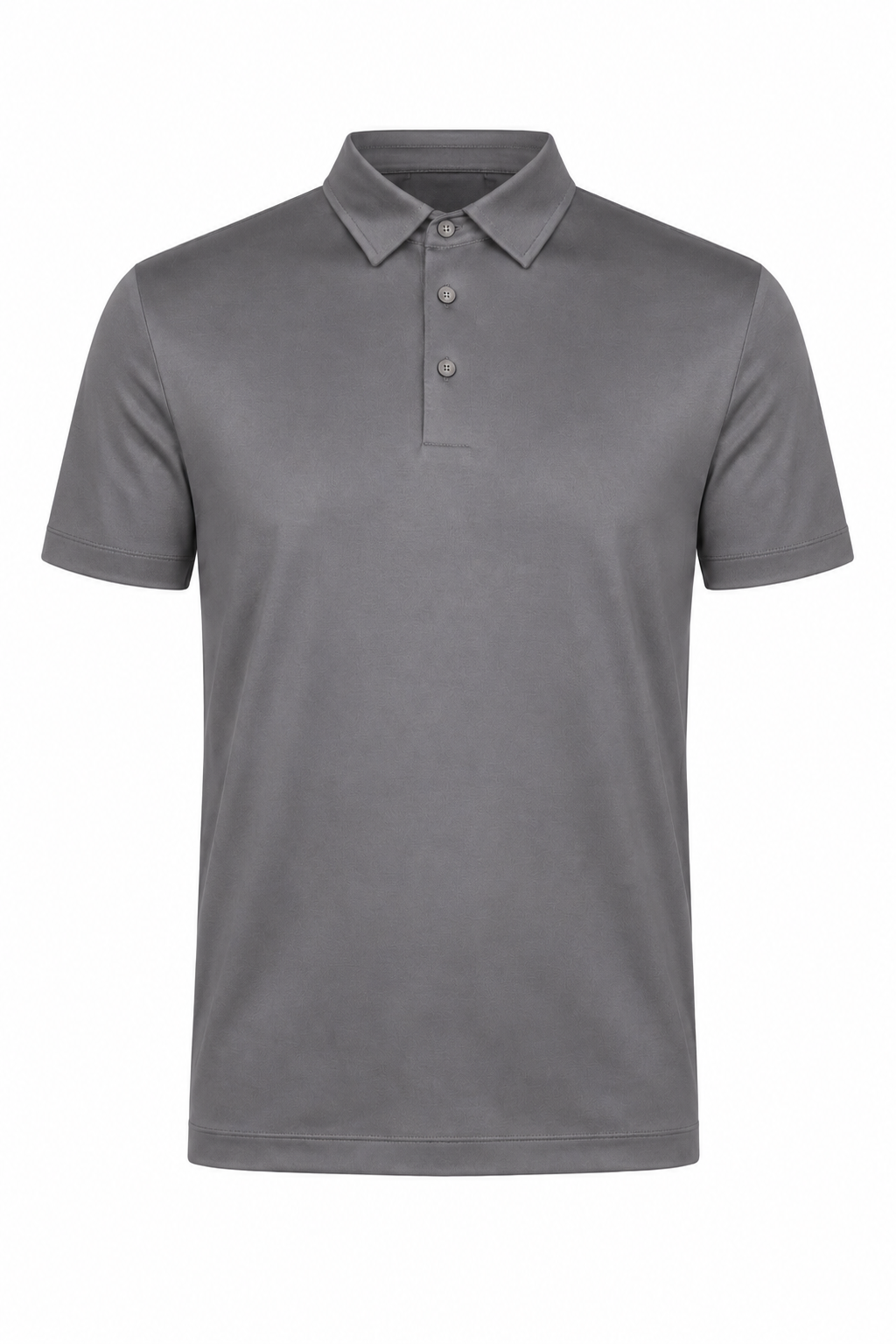Polo mercerisé · Gris ghost mannequin fond blanc