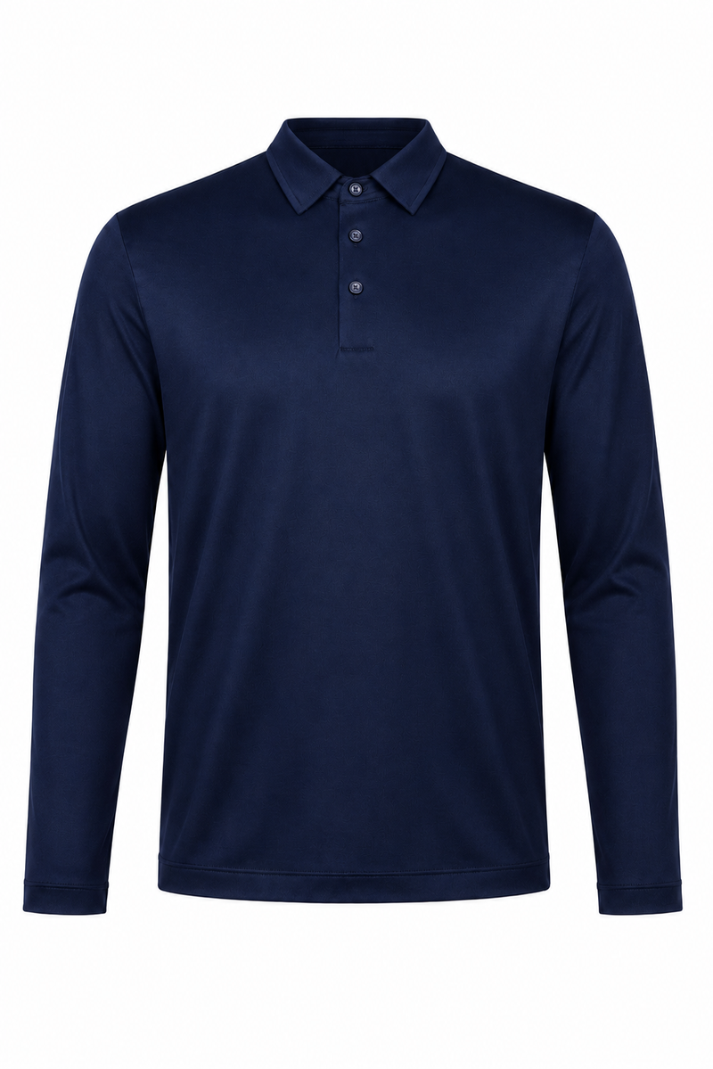Polo mercerisé manches longues