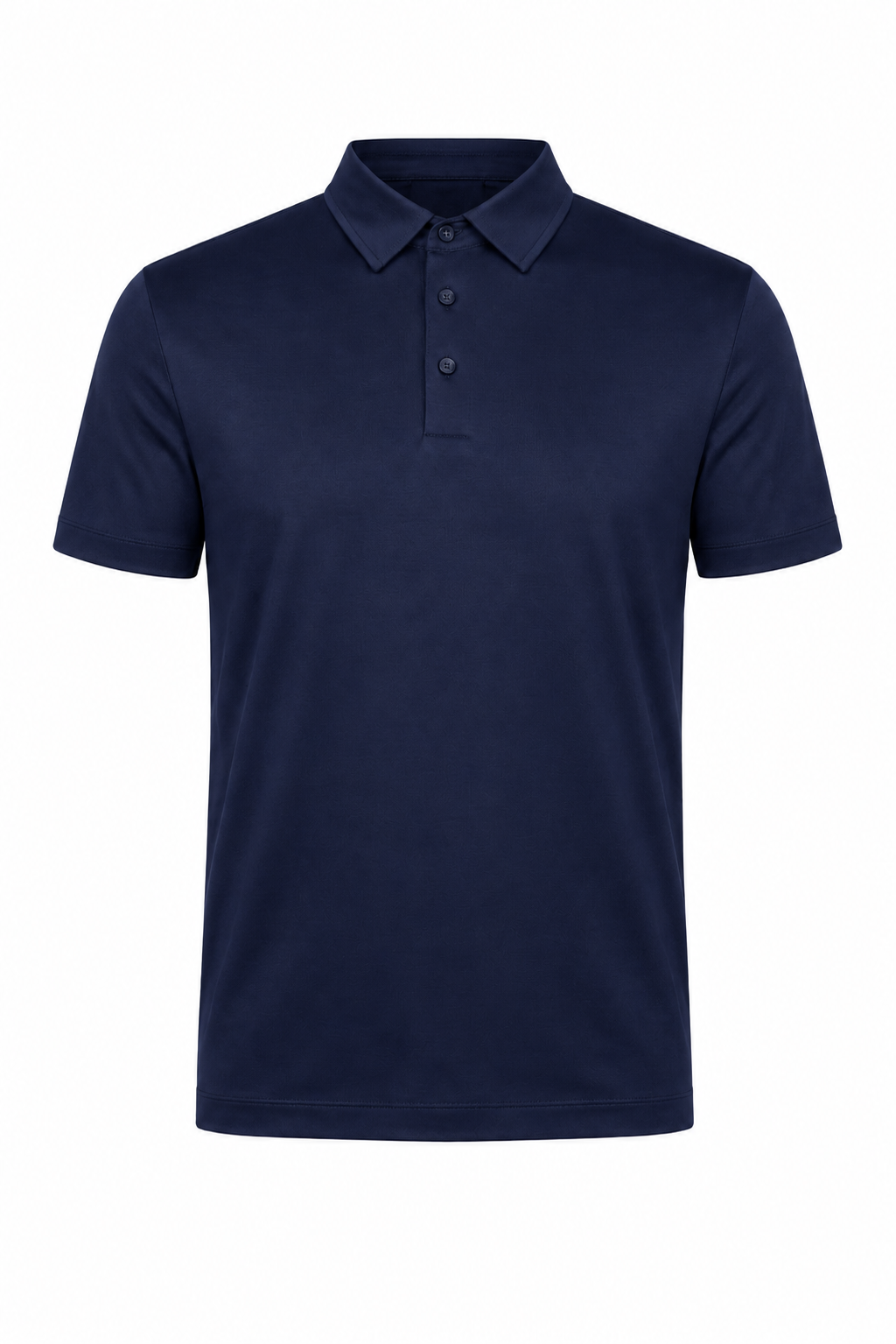 Polo mercerisé · Marine ghost mannequin fond blanc