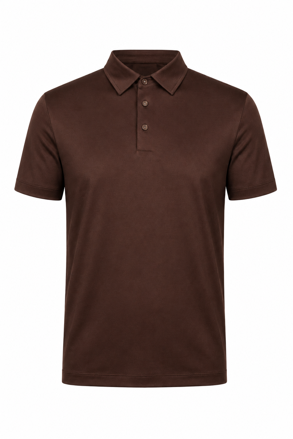 Polo mercerisé · Marron ghost mannequin fond blanc