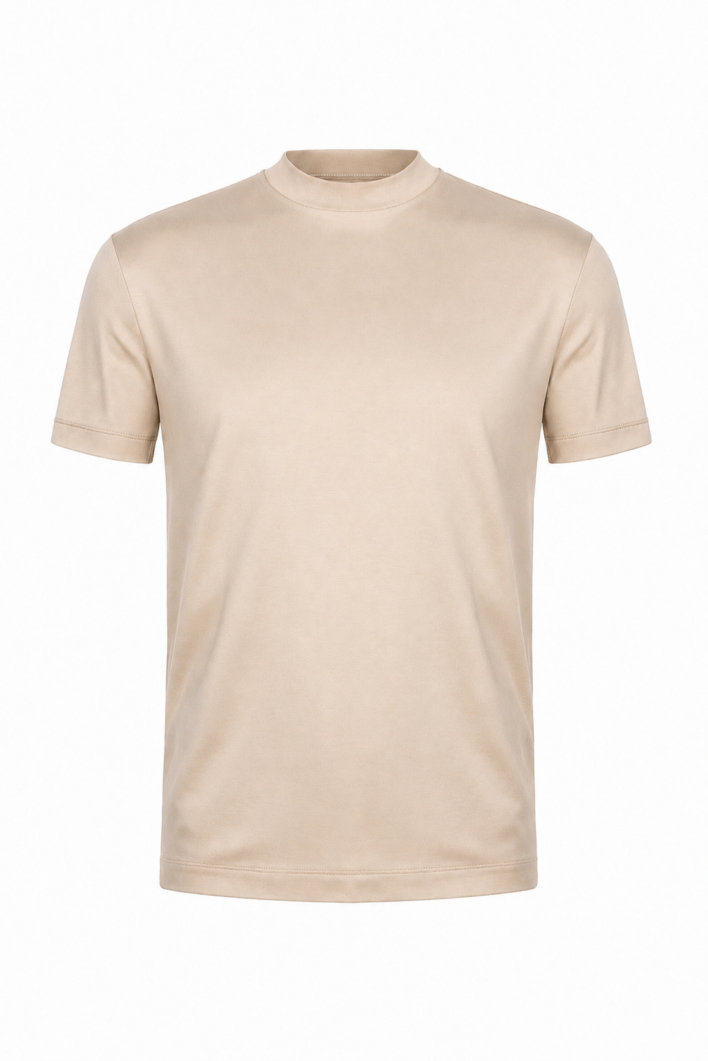 T-shirt mercerisé · Beige ghost mannequin fond blanc