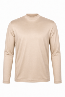 T-shirt mercerisé manches longues · Beige