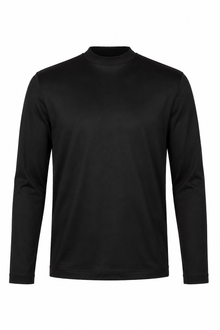 T-shirt mercerisé manches longues · Noir