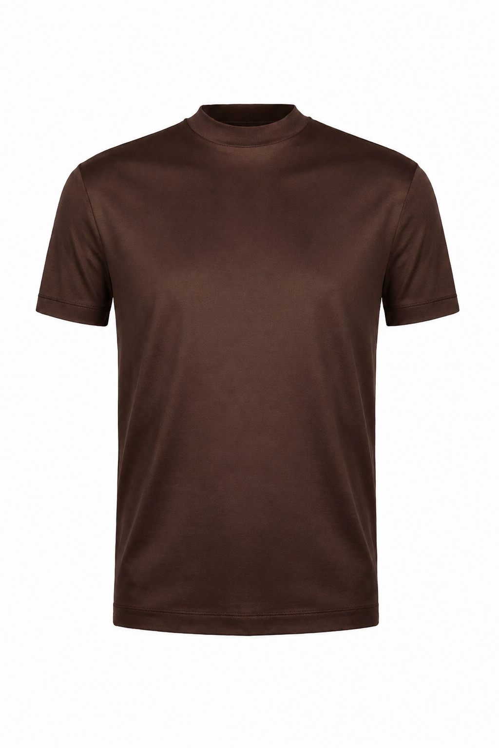 T-shirt mercerisé · Marron ghost mannequin fond blanc
