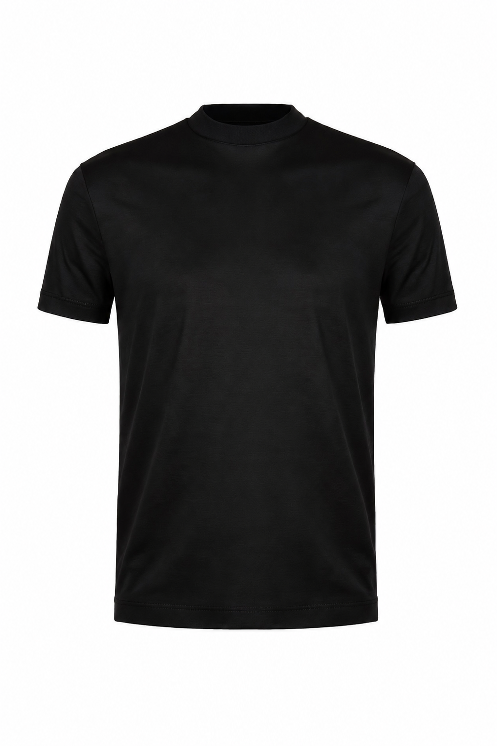 T-shirt mercerisé · Noir ghost mannequin fond blanc