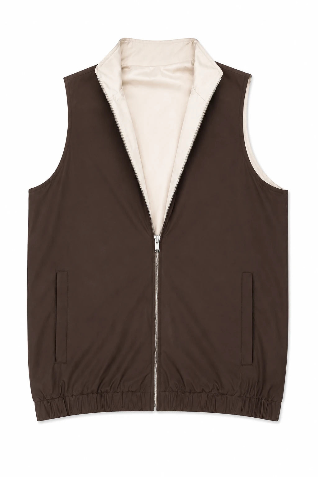 Product view of Lightweight reversible gilet · Brown