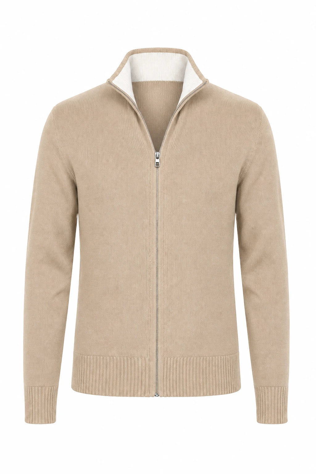 Product view of Zip-up Cardigan · Beige