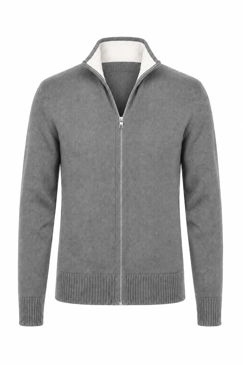 Product view of Zipped Cardigan · Grey
