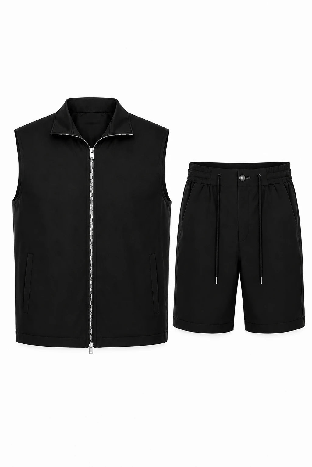 Product view of Travel shorts set · Black
