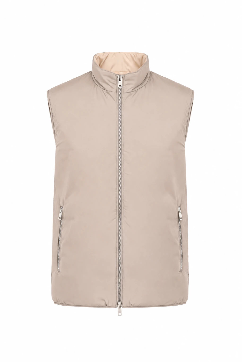 Product view of Reversible padded gilet · Beige